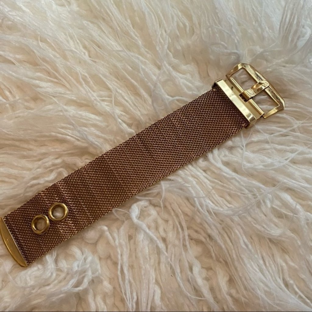 Vintage Erickson Beamon Bracelet Wide Gold Tone Mesh Belt Buckle Look 7 - 75 349$